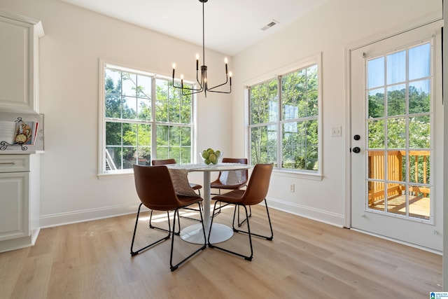773 Old Cahaba Dr, Helena, AL 35080 - dining room with light wood-style floors, a chandelier, and baseboards