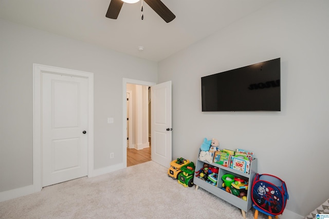 4651 Silas Ave, Hoover, AL 35244 - playroom with carpet flooring, ceiling fan, and baseboards