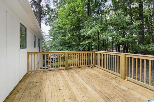 1718 Teakwood Ln, Birmingham, AL 35235 - wooden terrace with view of scattered trees