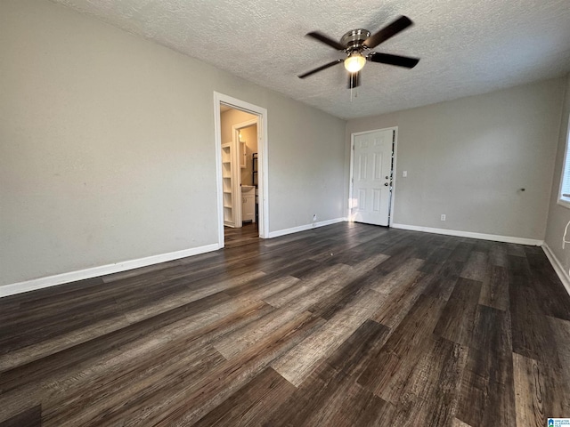 804 Elm Ave, Gadsden, AL 35903 - spare room featuring ceiling fan, dark wood finished floors, a textured ceiling, and baseboards