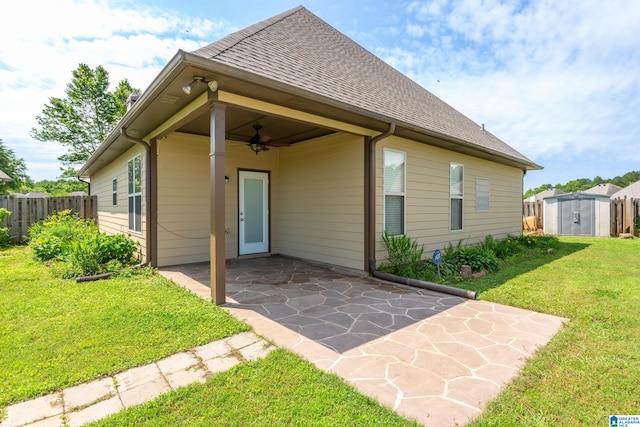 2212 Adkins Cir, Moody, AL 35004 - rear view of property with a ceiling fan, a patio area, and roof with shingles