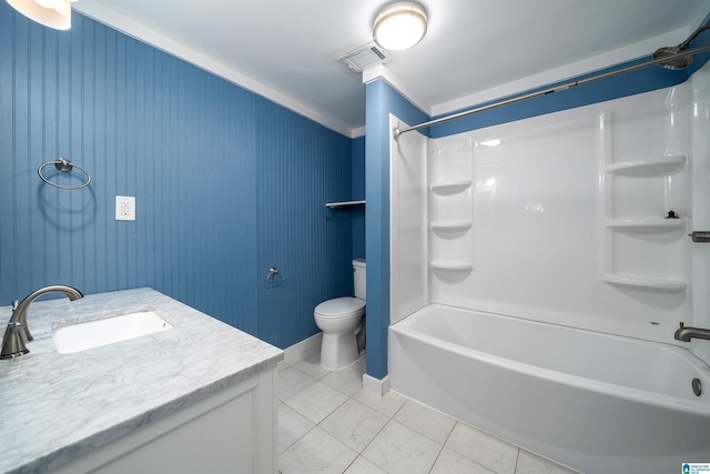 140 Camelia Ave, Gardendale, AL 35071 - full bath with toilet, vanity, shower / bath combination, and baseboards