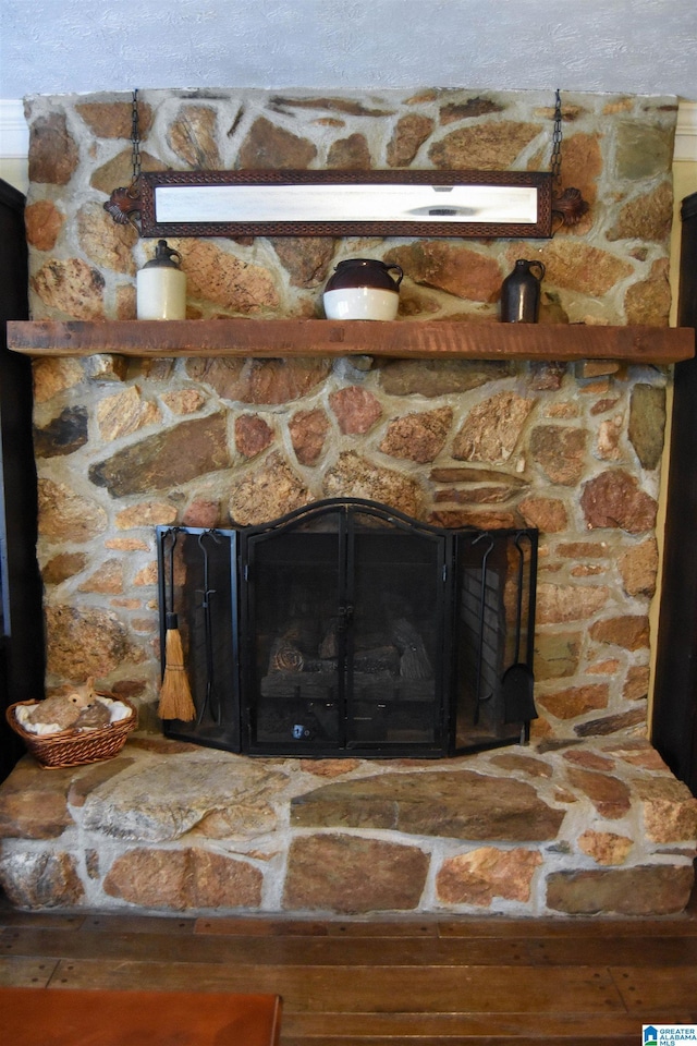 3908 Cloverdale Rd, Anniston, AL 36207 - detailed view of a fireplace and wood finished floors