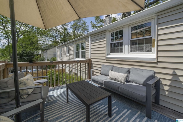 39 Edgehill Rd, Homewood, AL 35209 - wooden deck featuring an outdoor living space