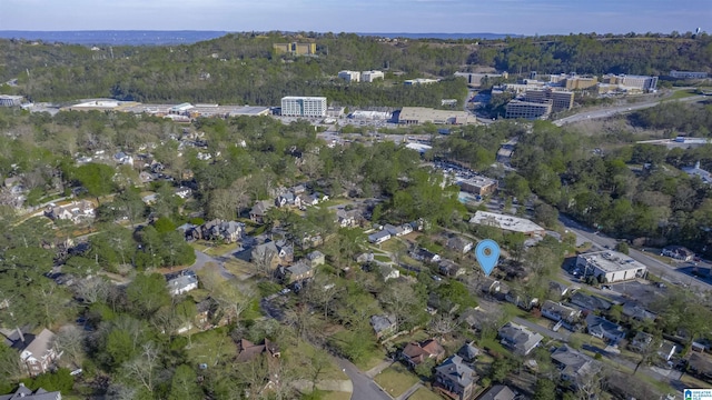 39 Edgehill Rd, Homewood, AL 35209 - aerial overview of property's location featuring a heavily wooded area
