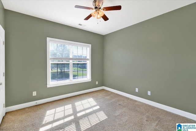 555 Ridgefield Way, Odenville, AL 35120 - carpeted spare room with baseboards and ceiling fan