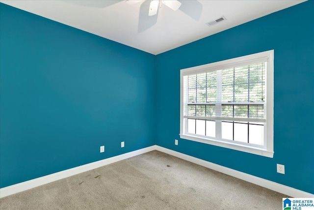 555 Ridgefield Way, Odenville, AL 35120 - carpeted spare room with baseboards and ceiling fan