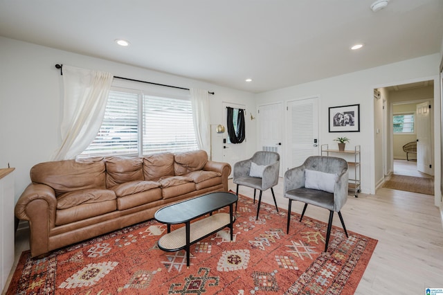1320 Monticello St, Irondale, AL 35210 - living room with light wood-style flooring, recessed lighting, and baseboards