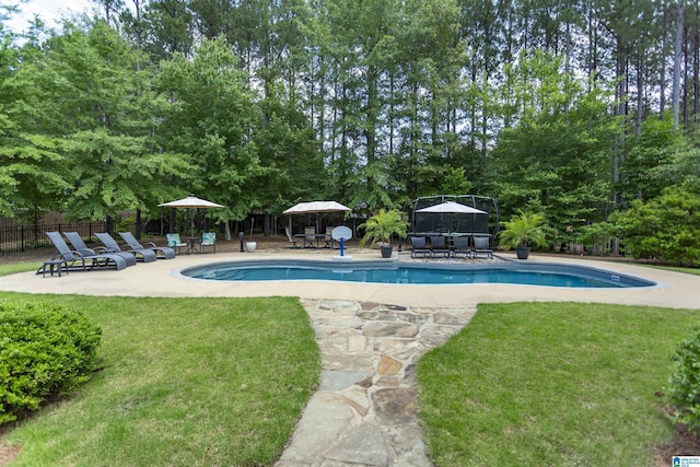 1020 Dunsmore Dr, Chelsea, AL 35043 - outdoor pool featuring a patio, outdoor dining area, and view of scattered trees