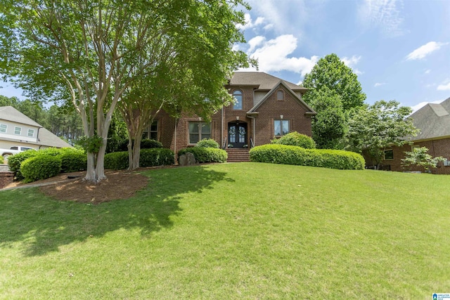 1020 Dunsmore Dr, Chelsea, AL 35043 - view of front of property with brick siding, a front yard, and french doors