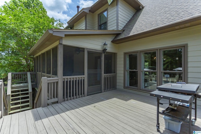 1020 Dunsmore Dr, Chelsea, AL 35043 - wooden terrace with a sunroom