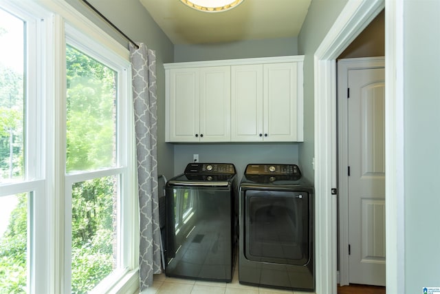 1020 Dunsmore Dr, Chelsea, AL 35043 - laundry area with separate washer and dryer, cabinet space, and light tile patterned floors