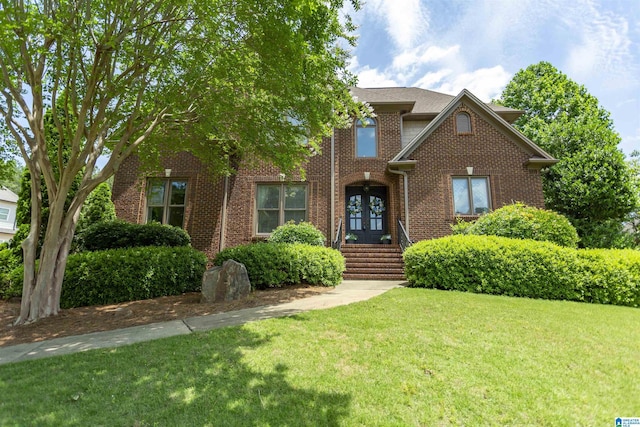 1020 Dunsmore Dr, Chelsea, AL 35043 - view of front of property with french doors, brick siding, and a front yard