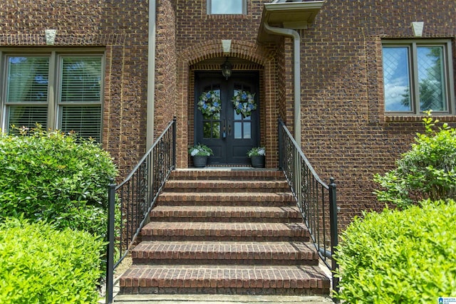 1020 Dunsmore Dr, Chelsea, AL 35043 - view of exterior entry featuring french doors and brick siding