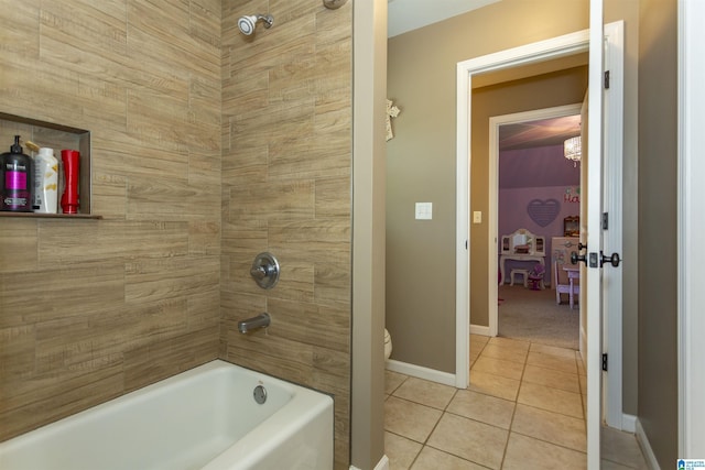 1020 Dunsmore Dr, Chelsea, AL 35043 - bathroom with tile patterned flooring, toilet, washtub / shower combination, and baseboards