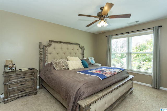 1020 Dunsmore Dr, Chelsea, AL 35043 - bedroom with light carpet, baseboards, and a ceiling fan