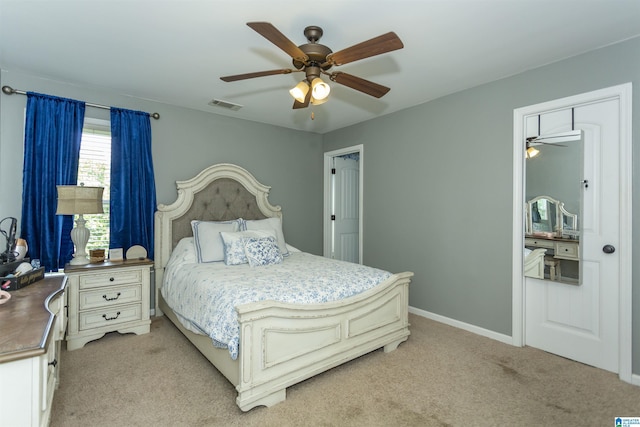 1020 Dunsmore Dr, Chelsea, AL 35043 - bedroom featuring light carpet, baseboards, and ceiling fan