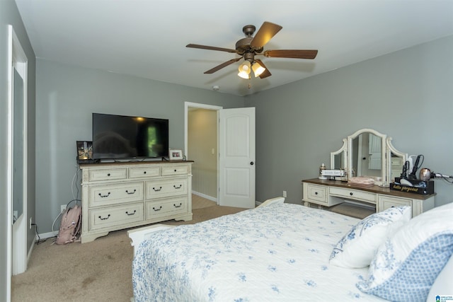 1020 Dunsmore Dr, Chelsea, AL 35043 - bedroom with light colored carpet, baseboards, and a ceiling fan