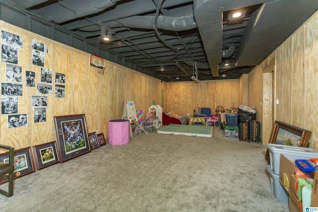 1020 Dunsmore Dr, Chelsea, AL 35043 - finished below grade area with carpet and wooden walls