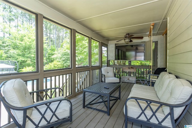1020 Dunsmore Dr, Chelsea, AL 35043 - sunroom / solarium featuring a ceiling fan