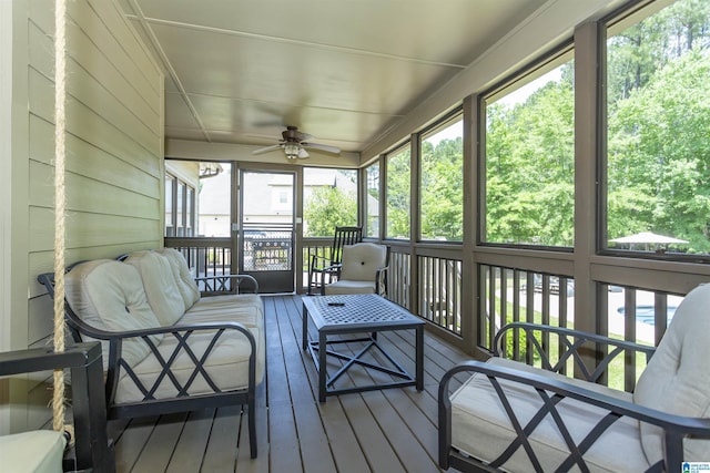 1020 Dunsmore Dr, Chelsea, AL 35043 - sunroom / solarium featuring ceiling fan