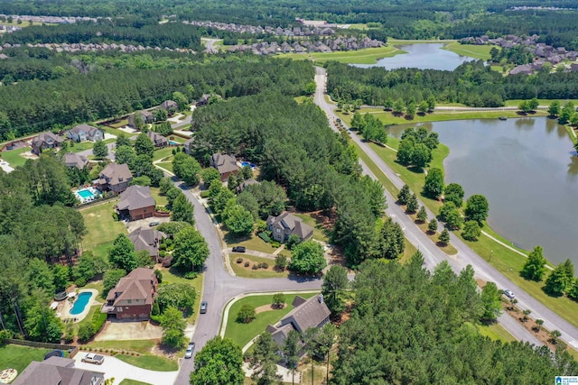 1020 Dunsmore Dr, Chelsea, AL 35043 - aerial view of property and surrounding area with a large body of water, a heavily wooded area, and nearby suburban area