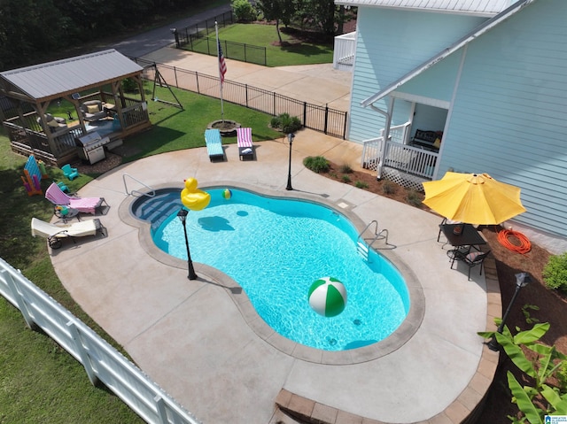 967 Wright Way Dr, Wedowee, AL 36278 - view of pool with a patio and a gazebo