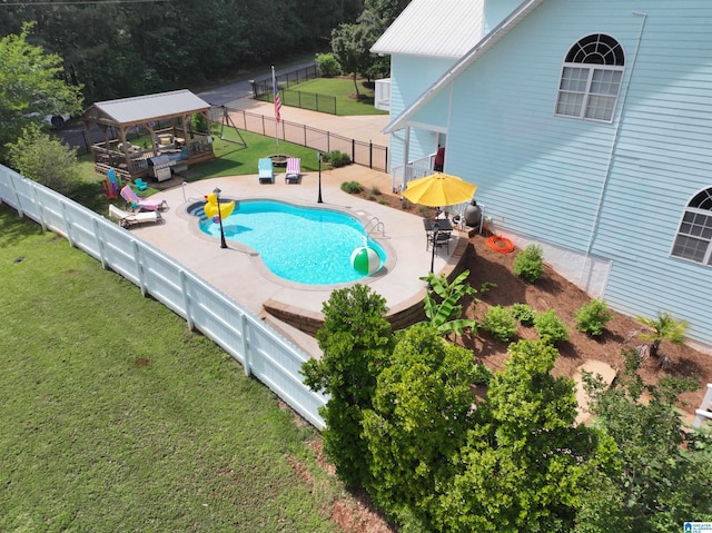 967 Wright Way Dr, Wedowee, AL 36278 - view of pool featuring a gazebo and a patio