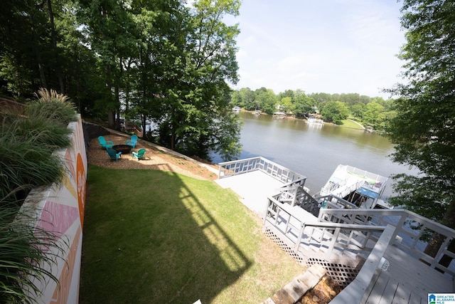 967 Wright Way Dr, Wedowee, AL 36278 - dock area with a water view and a yard