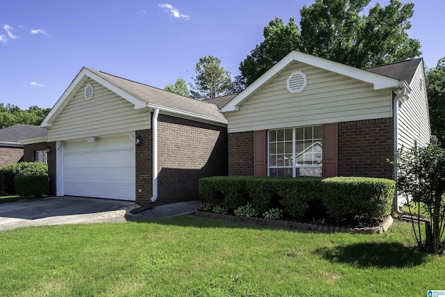 4244 Cobblestone Ct, Pinson, AL 35126 - ranch-style home featuring brick siding, an attached garage, driveway, and a front yard