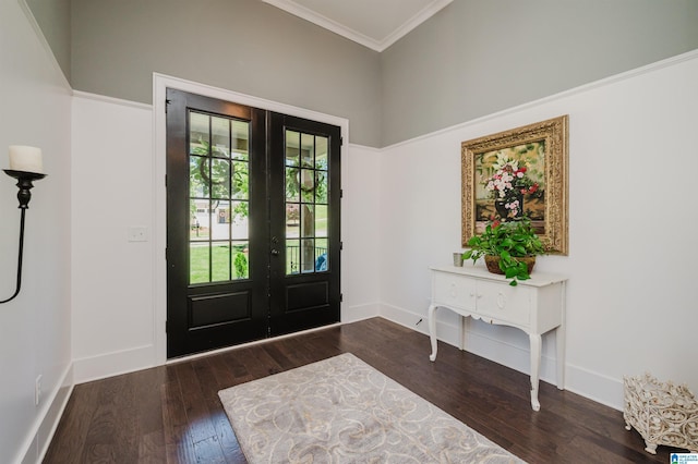2021 Kinzel Ln, Birmingham, AL 35242 - foyer with french doors, wood finished floors, ornamental molding, and baseboards