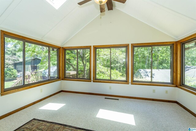 3300 Shetland Trce, Birmingham, AL 35242 - unfurnished sunroom with carpet floors, baseboards, and a skylight