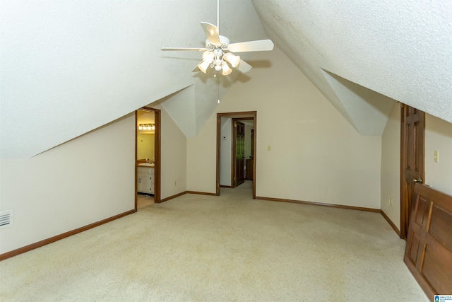 3300 Shetland Trce, Birmingham, AL 35242 - bonus room featuring ceiling fan, light carpet, lofted ceiling, and baseboards