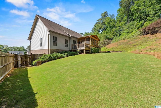 204 Pride Cir, Pelham, AL 35124 - view of yard featuring a sunroom and a gate