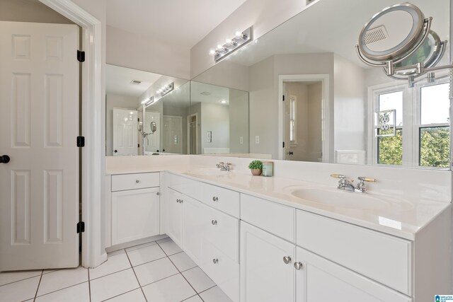 1709 Wakefield Dr, Hoover, AL 35216 - bathroom with tile patterned floors and double vanity
