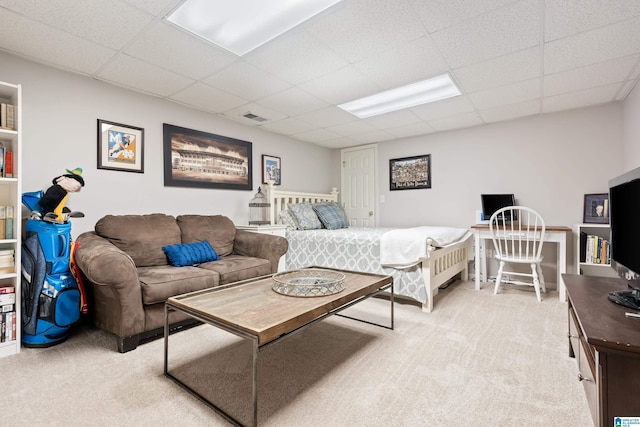 1709 Wakefield Dr, Hoover, AL 35216 - bedroom featuring light carpet and a paneled ceiling