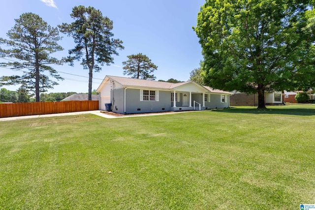 1826 Edwardian Way, Anniston, AL 36207 - rear view of house featuring a garage, covered porch, crawl space, and driveway