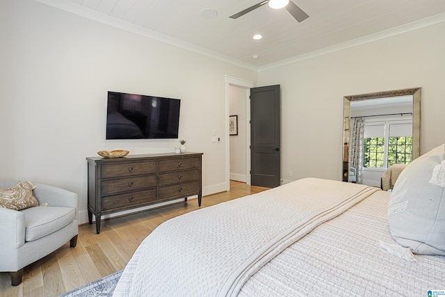 3 Troon, Birmingham, AL 35242 - bedroom featuring ornamental molding, wood finished floors, recessed lighting, a ceiling fan, and baseboards