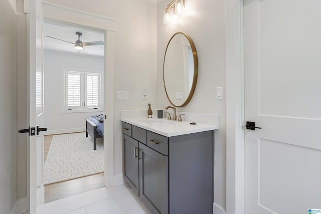 3 Troon, Birmingham, AL 35242 - bathroom with vanity, ornamental molding, and baseboards