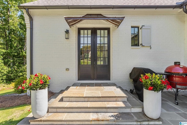 3 Troon, Birmingham, AL 35242 - entrance to property featuring french doors, brick siding, and a shingled roof