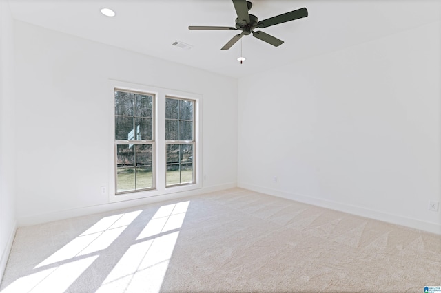 149 Shiloh Creek Dr, Calera, AL 35040 - carpeted spare room featuring baseboards, a ceiling fan, and recessed lighting