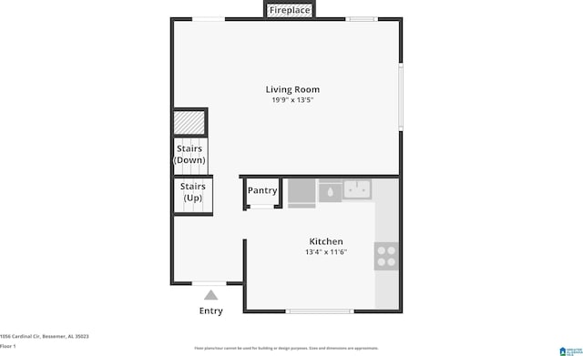 1056 Cardinal Cir, Hueytown, AL 35023 - room layout