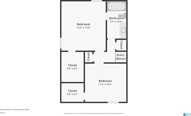 1056 Cardinal Cir, Hueytown, AL 35023 - floor plan / room layout