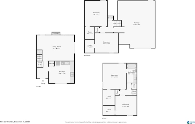 1056 Cardinal Cir, Hueytown, AL 35023 - property floor plan