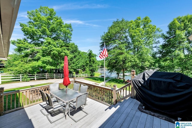 14 County Road 279, Cullman, AL 35057 - wooden deck with outdoor dining area