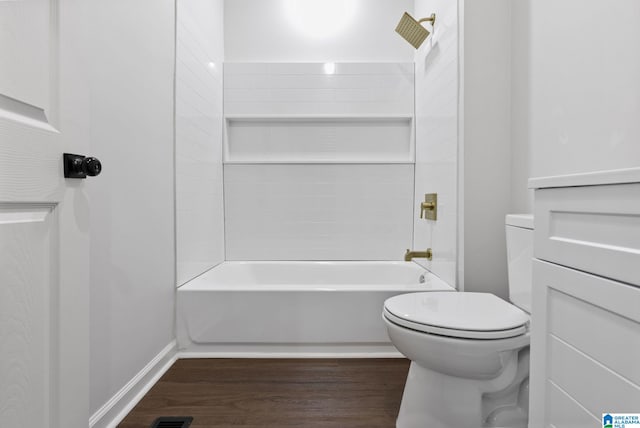 3010 15th St, Ensley, Birmingham, AL 35208 - bathroom with toilet, wood finished floors, and shower / bath combination