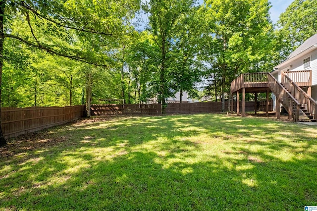 204 Forest Pkwy, Alabaster, AL 35007 - view of yard with stairway and a wooden deck