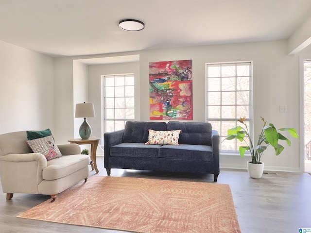 2723 6th St NE, Center Point, AL 35215 - living room with wood finished floors, plenty of natural light, and baseboards
