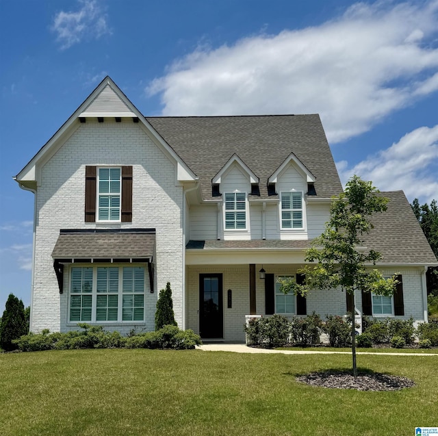 252 Oak Hill Ln, Moody, AL 35004 - view of front of property featuring brick siding, a front lawn, and roof with shingles