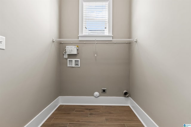 731 Rosebury Rd, Helena, AL 35080 - laundry area with washer hookup, electric dryer hookup, wood finished floors, and baseboards